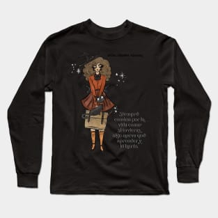 Teacher Witch with Spanish Quote (transparent background) Long Sleeve T-Shirt